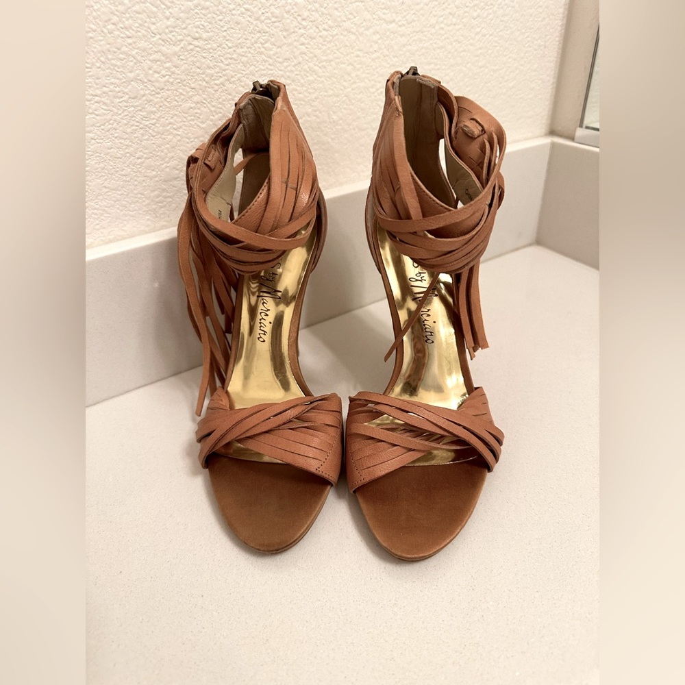 Guess by Marciano Tan Fringed High Heels Size 5